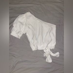 White One Shoulder Top